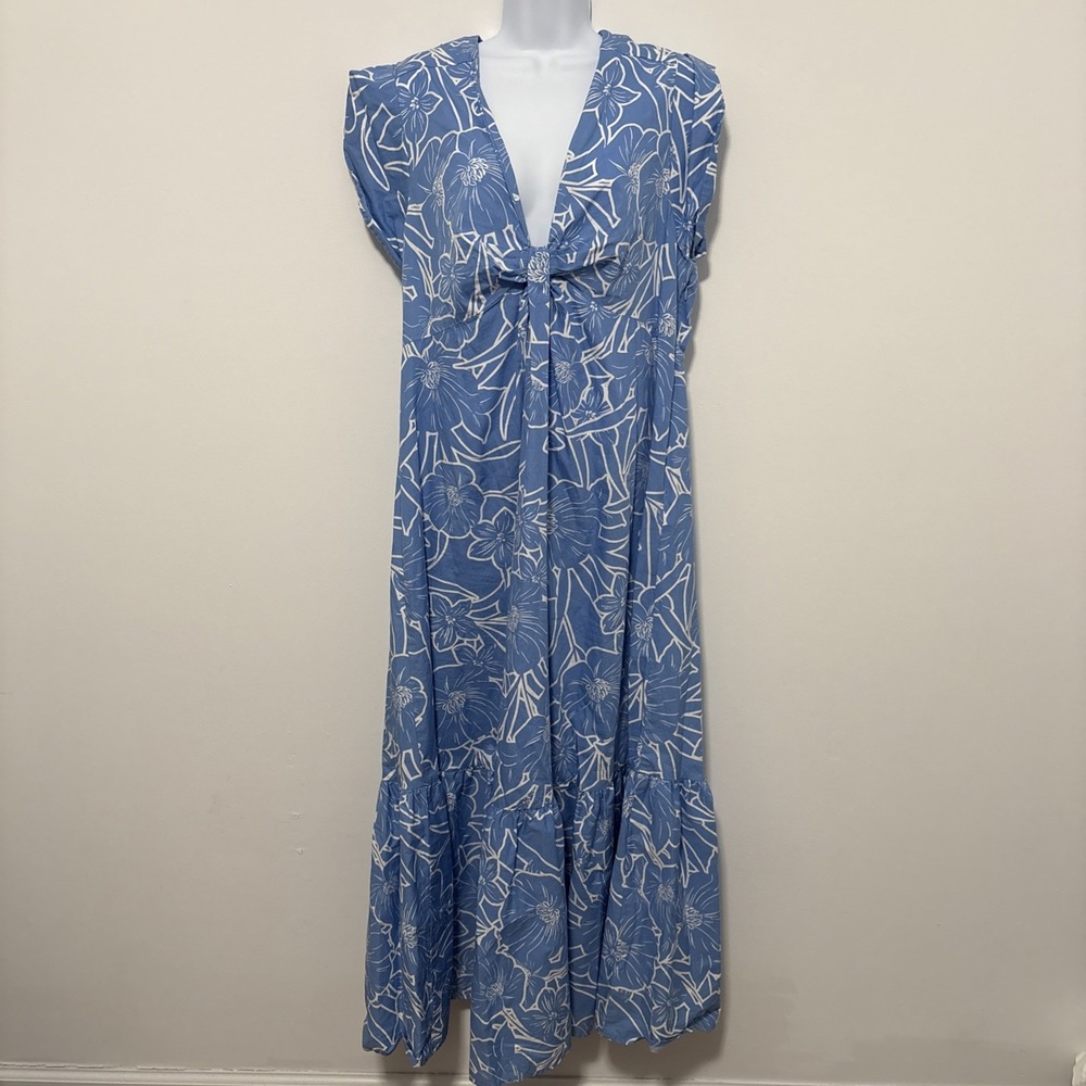 Steve Madden Women's Amanda Floral‎ Midi Dress Size XL Vacation Beach Travel